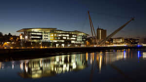 Newport Cityscape Night Reflections Wallpaper