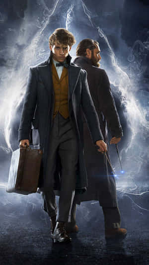 Newt Scamanderand Albus Dumbledore Backto Back Wallpaper