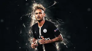 Neymar 4k Black Edit Wallpaper