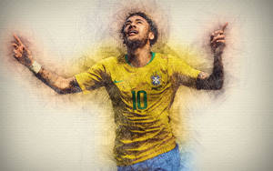 Neymar 4k Cool Sketch Wallpaper