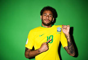 Neymar 4k In Cbf Jersey Wallpaper