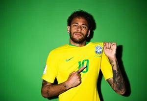 Neymar 4k In Cbf Jersey Wallpaper