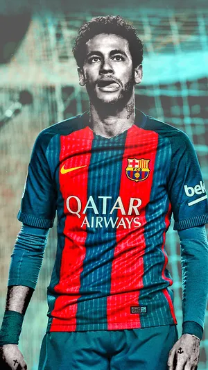 Neymar Jr Embracing The Bright Colours Wallpaper
