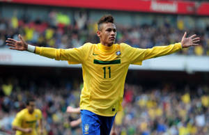 Neymar Of Brazil, A Rising Soccer Star Wallpaper