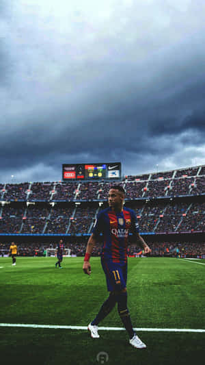 Neymar Walking Field Iphone Wallpaper