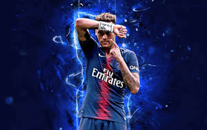 Neymar With His Leg Injury Casting Wallpaper