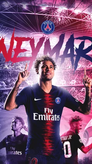 Neymar With Name Iphone Wallpaper
