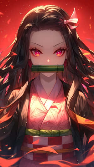 Nezuko Demon Form Artwork Wallpaper