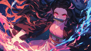 Nezuko Demon Form Artwork Wallpaper