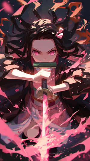 Nezuko Demon Form Artwork Wallpaper