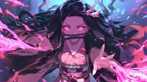 Nezuko Demon Form Artwork Wallpaper