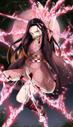 Nezuko_ Kamado_ Demon_ Form_ Artwork Wallpaper