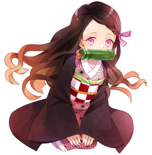 Nezuko Kamado Kneeling, Ready To Fight Wallpaper