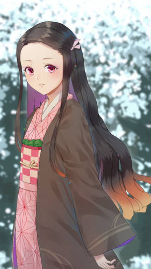 Nezuko Kamado, Taking A Side Angle Pose. Wallpaper