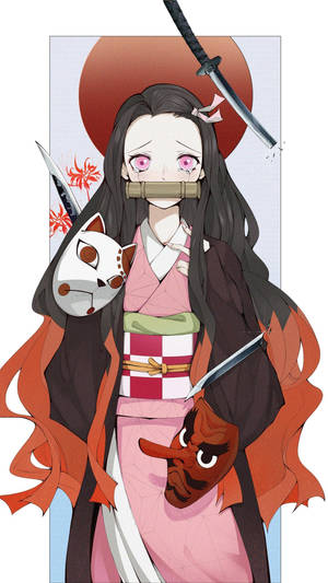 Nezuko Phone Masks Wallpaper