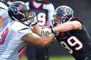 Nfl Defensive End Jj Watt With His Cleveland Browns Uniform. Wallpaper