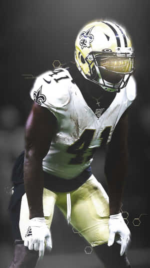 Nfl Superstar Alvin Kamara On The Field. Wallpaper