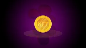 Nft Gold Coin Purple Wallpaper