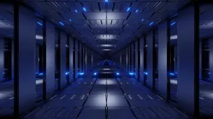 Nice And Cool Blue Corridor Wallpaper