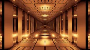 Nice Gold Corridor Wallpaper