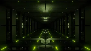 Nice Green Tunnel Corridor Wallpaper