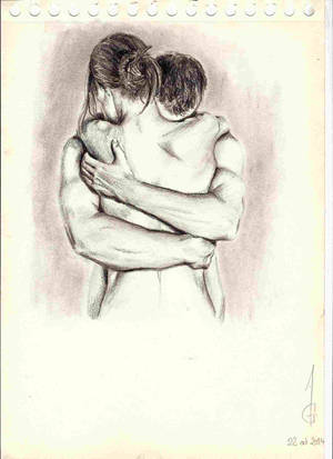 Nice Illustration Of Cute Couple Drawing Wallpaper