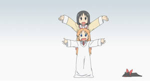 Nichijou Cute Nano And Hakase Wallpaper