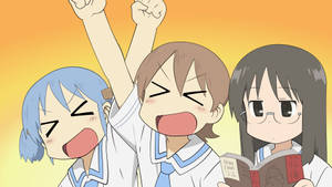 Nichijou Girls Cheering Wallpaper