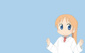 Nichijou Hakase With Blue Backdrop Wallpaper