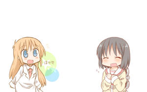 Nichijou Nano And Hakase Cute Smile Wallpaper