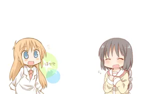 Nichijou Nano And Hakase Cute Smile Wallpaper