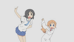 Nichijou Nano And Hakase Dancing Wallpaper