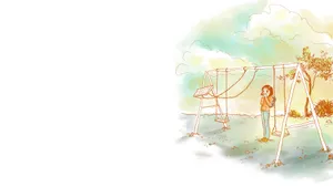 Nichijou Nano By A Swing Wallpaper