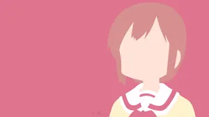 Nichijou Red Minimalist Misato Wallpaper