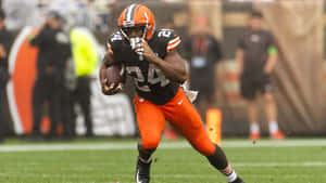 Nick Chubb Cleveland Browns Game Action Wallpaper