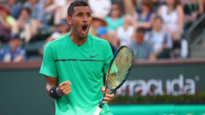 Nick Kyrgios Screaming In Celebration Wallpaper