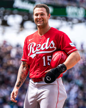 Nick Senzel In Action On The Baseball Field Wallpaper