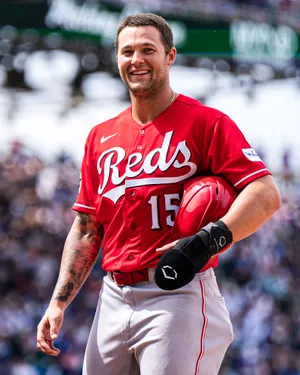 Nick Senzel In Action On The Baseball Field Wallpaper
