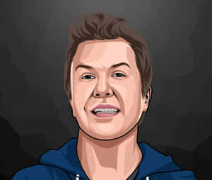 Nick Swardson Stands Confidently Wearing A Blue Suit Wallpaper