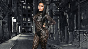 Nicki Minaj In Black Outfit Wallpaper