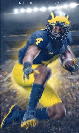 Nico Collins Football Action Wallpaper