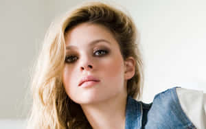 Nicola Peltz Portrait Denim Jacket Wallpaper