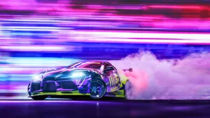 Night Anime Car Drift Wallpaper