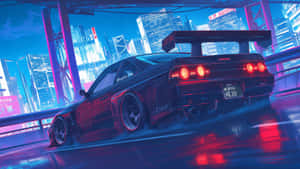 Night Anime Car Racing Wallpaper