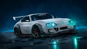 Night Anime Car Racing Wallpaper