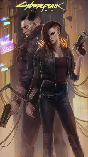 Night City Explorers: V, Johnny Silverhand, And Friends Wallpaper