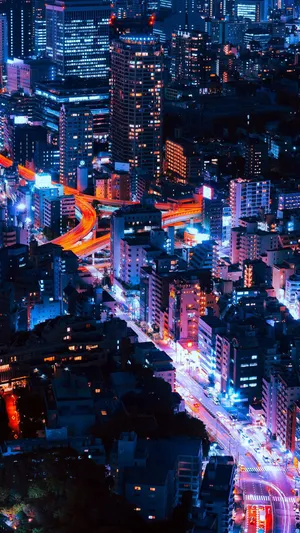 Night Cityscape Aesthetic Iphone Xr Wallpaper