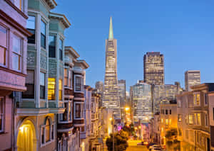 Night In Transamerica Pyramid Wallpaper