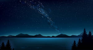 Night Mountain Meteor Wallpaper