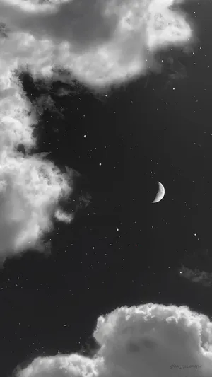 Night Sky Clouds Aesthetics Wallpaper